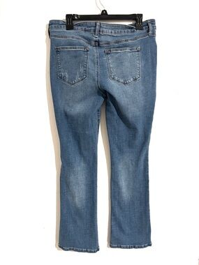 Sonoma Size 12 Stretchy Women's Medium Blue Boot Cut Semi Distressed Jeans